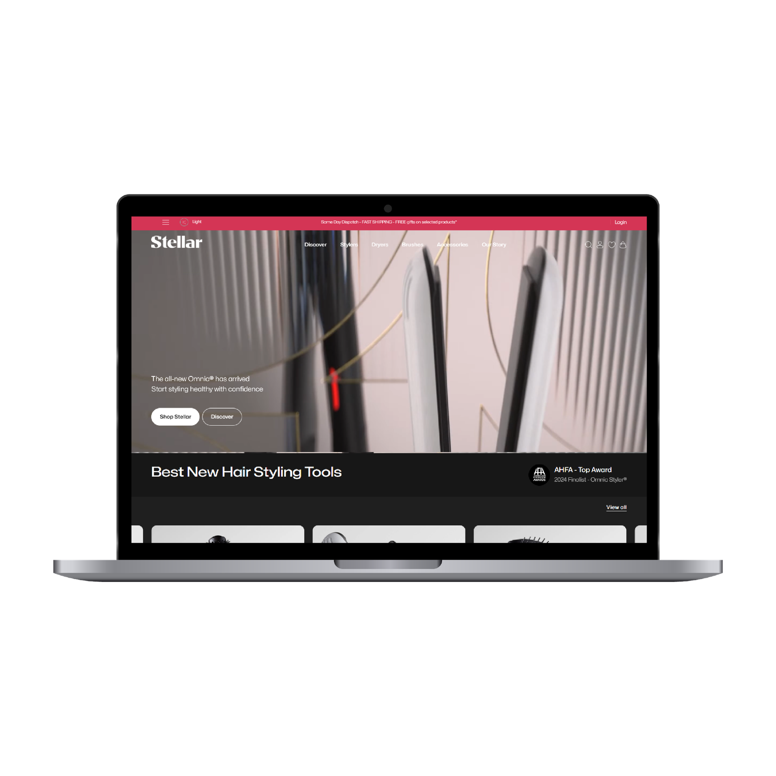 Stellar Hair Shopify website displayed on desktop and mobile devices